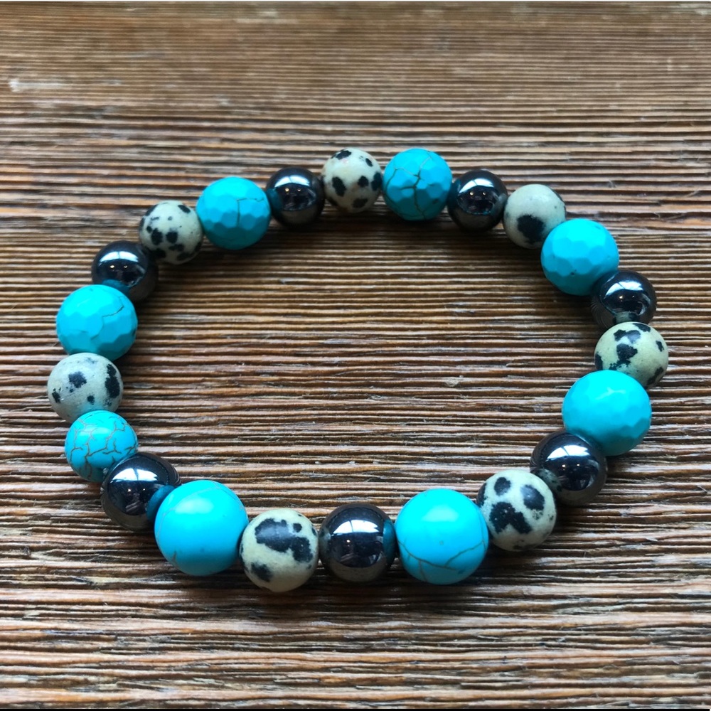 Beaded stone bracelet turquoise
